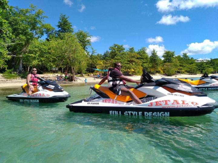 Guided rides on personal watercrafts.